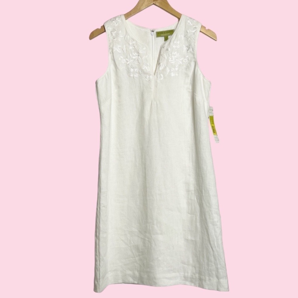NWT Sigrid Olsen Signature Linen Dress White Size 4